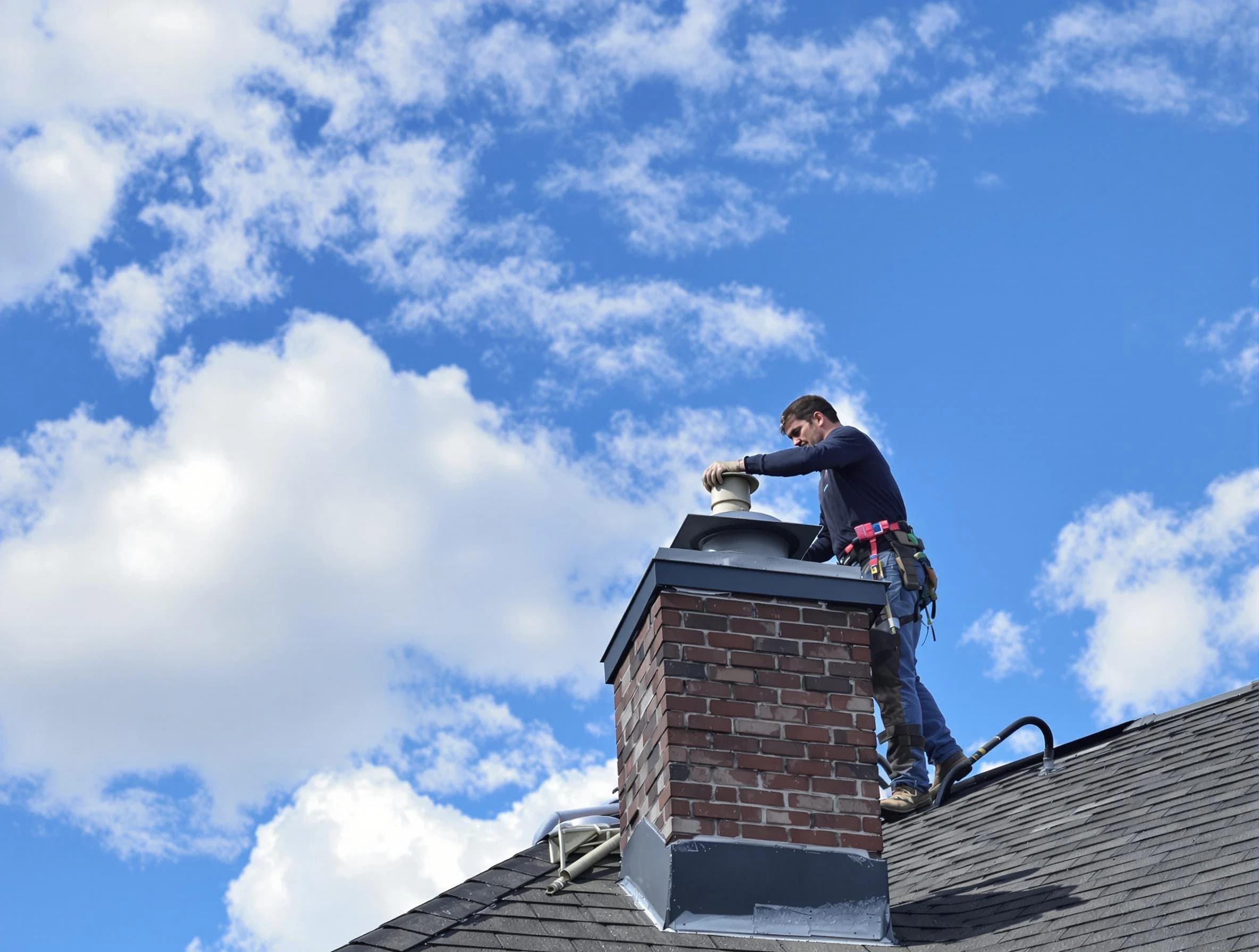 Melrose Chimney Sweep installing a sturdy chimney cap in Melrose, MA