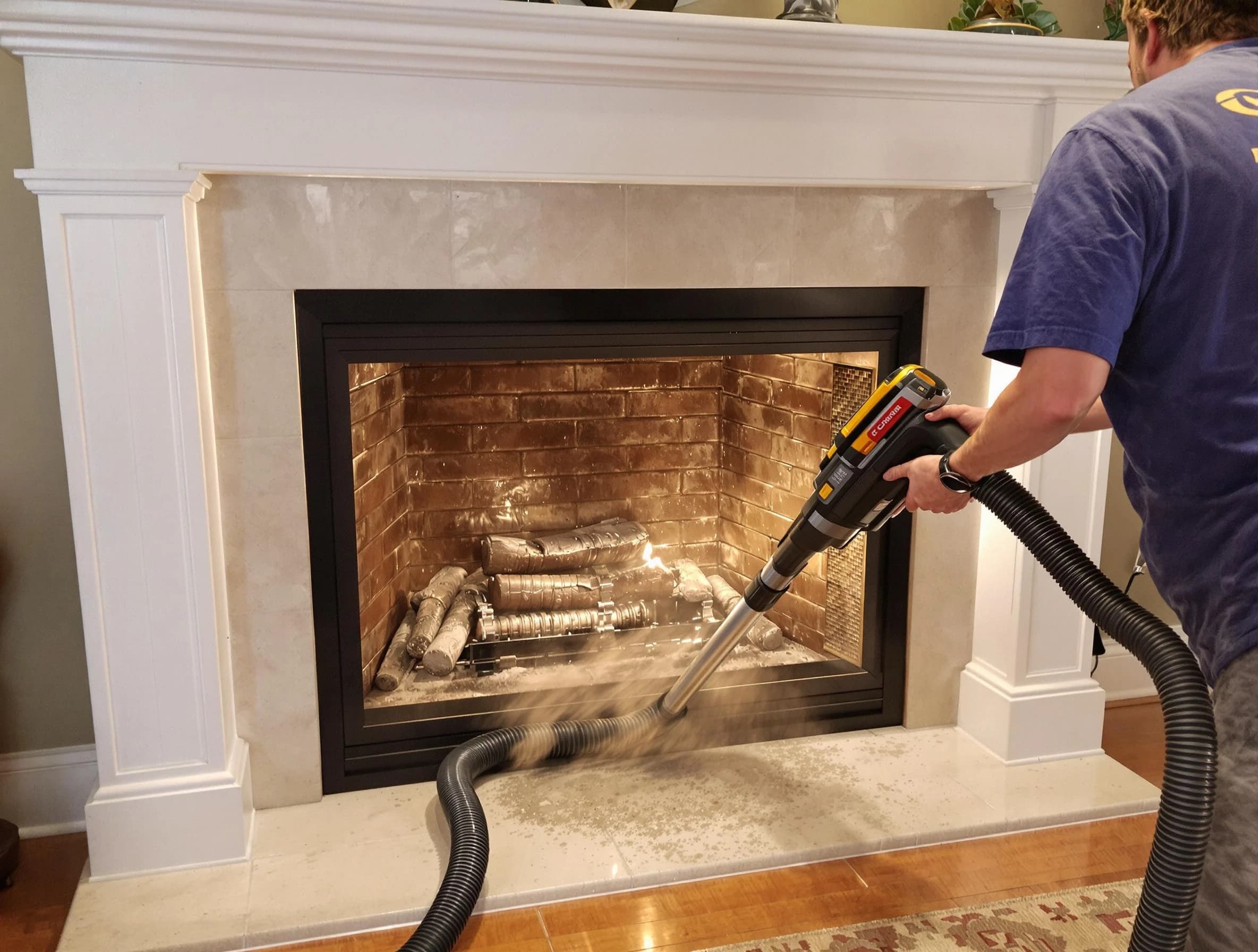 Fireplace cleaning performed by Melrose Chimney Sweep in Melrose, MA