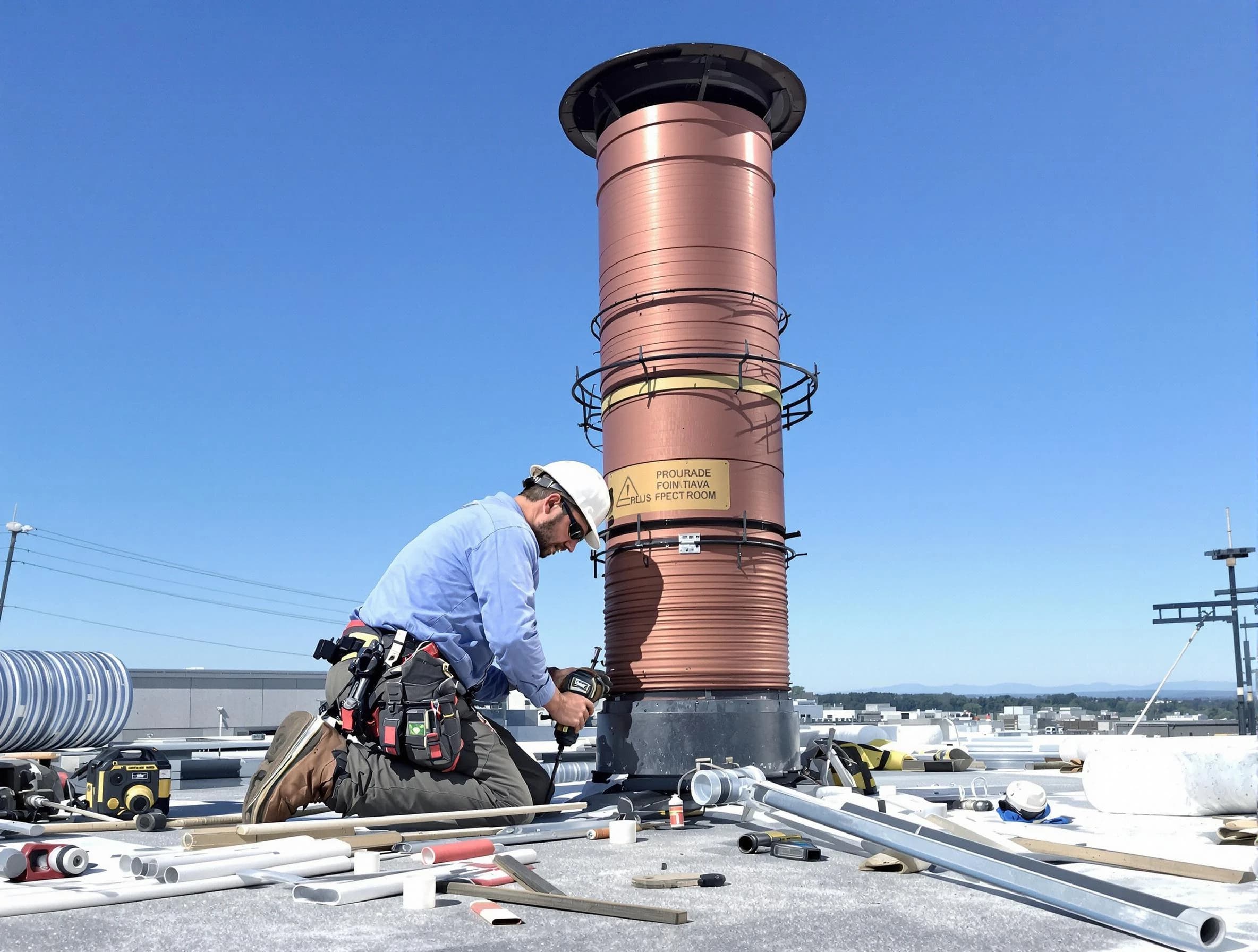 Installed chimney liner by Melrose Chimney Sweep in Melrose, MA