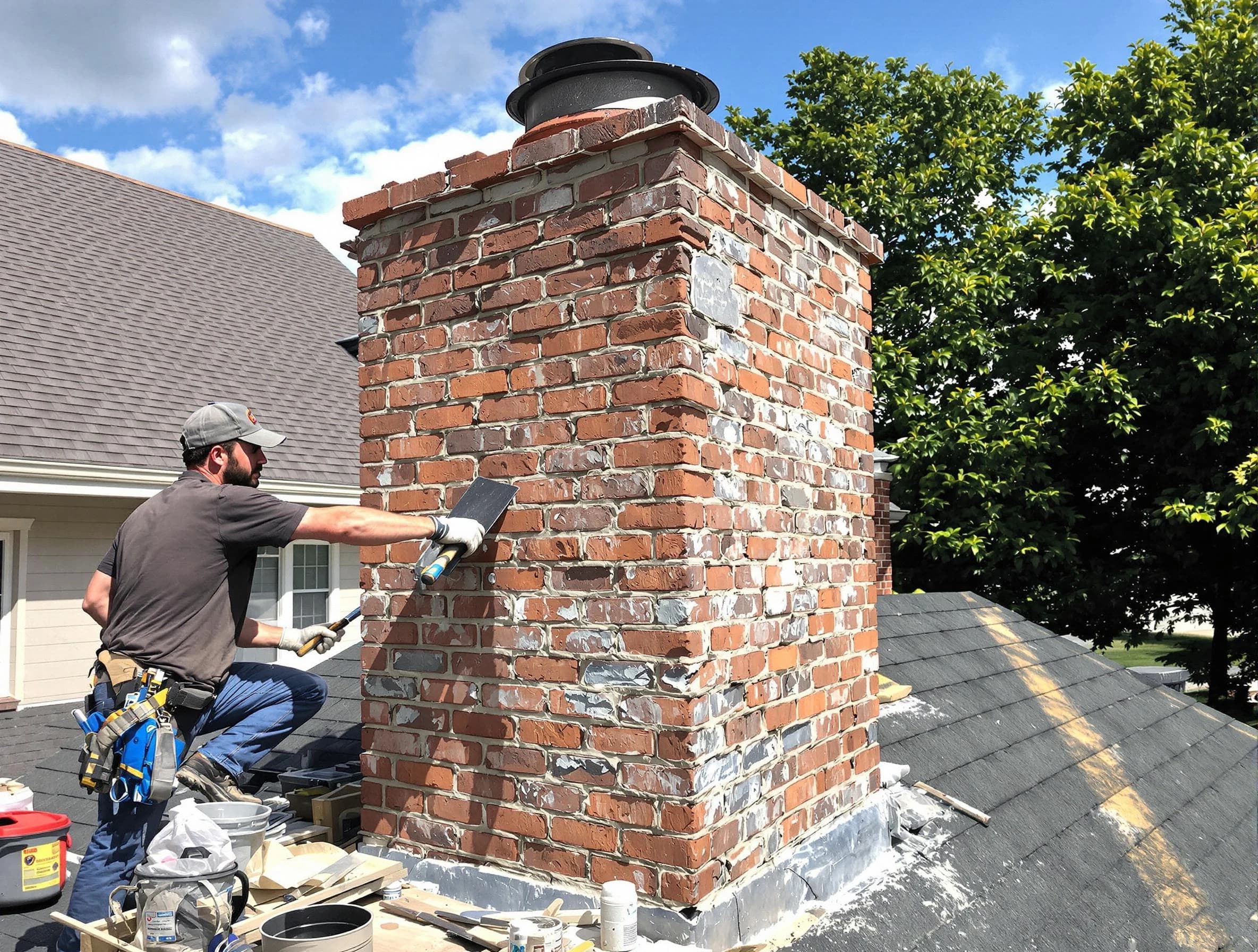 Completed chimney rebuild by Melrose Chimney Sweep in Melrose, MA